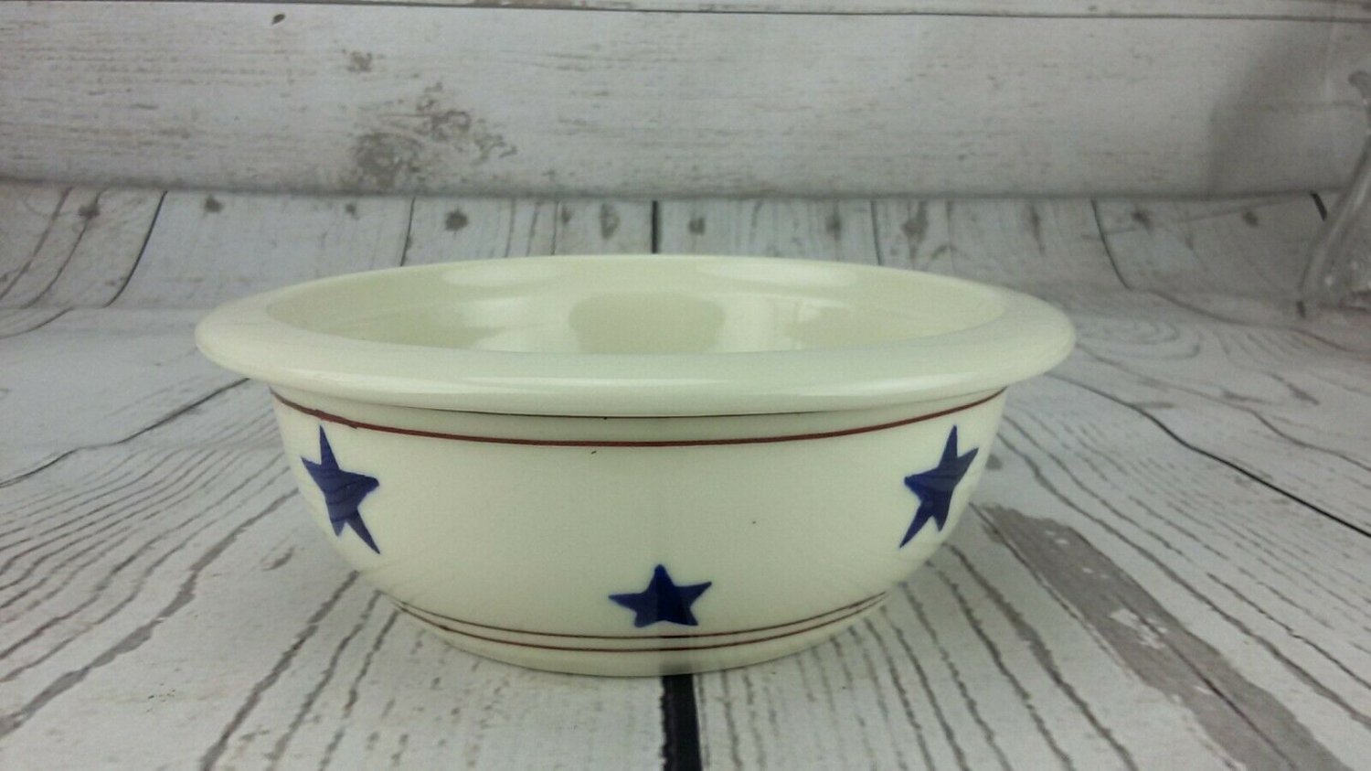 Hartstone Stars & Strips Chili Bowl with Label ~ Excellent Condition!