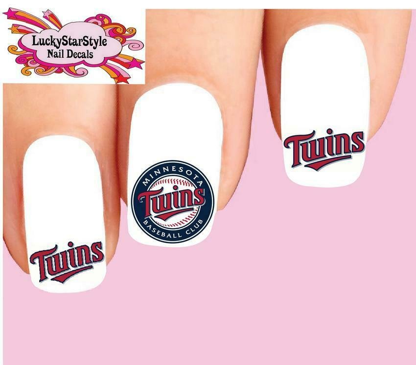 Waterslide Nail Decals Set of 20 Minnesota Twins Baseball Assorted