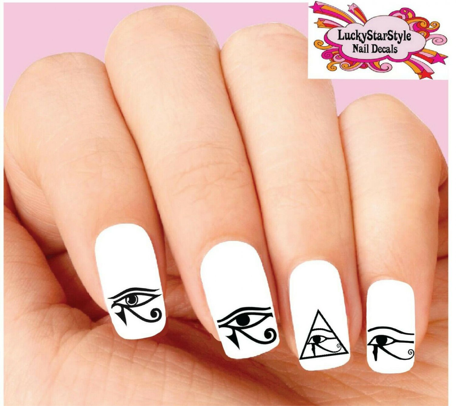 Waterslide Nail Decals Set Of 20 Egyptian Eye Of Horus Ra Assorted