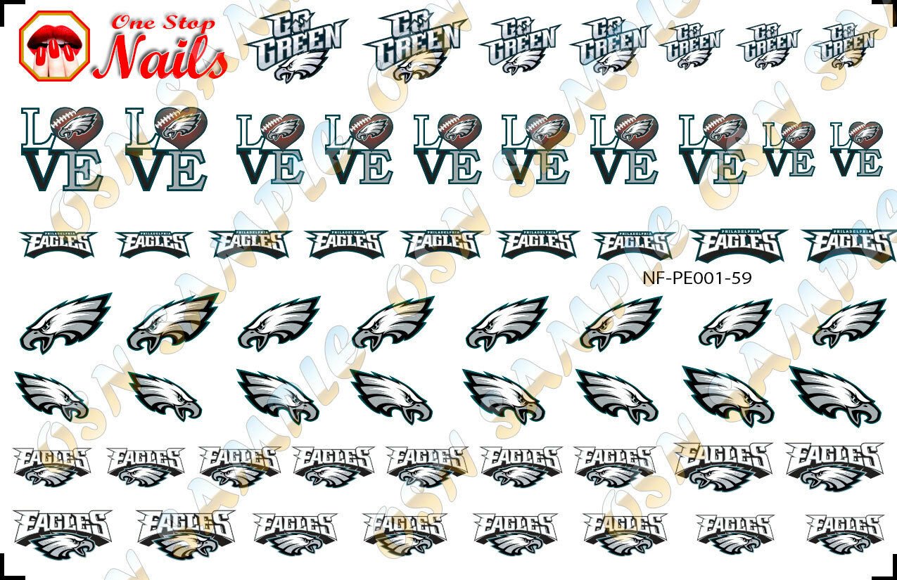 Philadelphia Eagles Waterslide Nail Decals