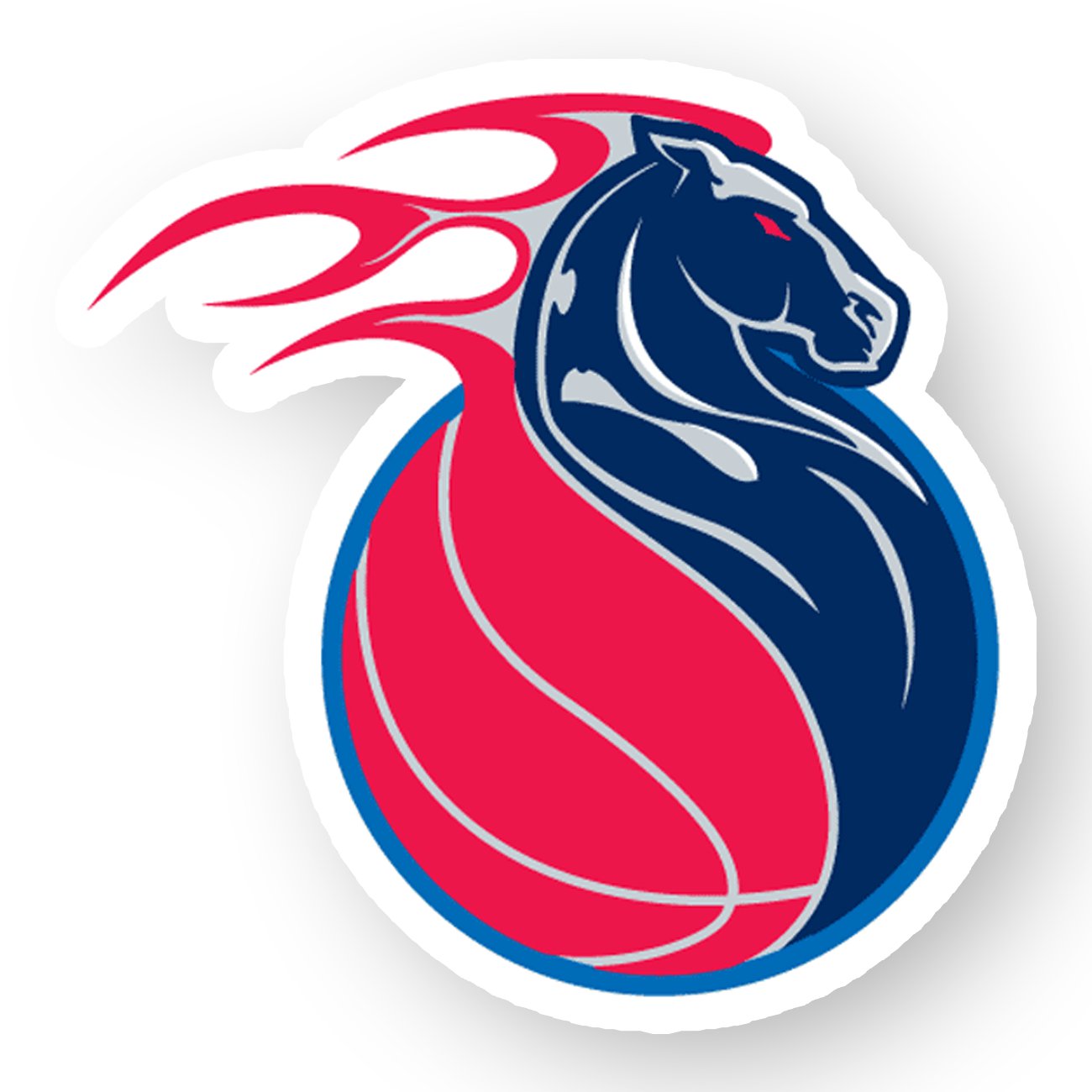 Detroit Pistons Mascot Logo Sticker Die Cut Vinyl Decal Truck Car ...