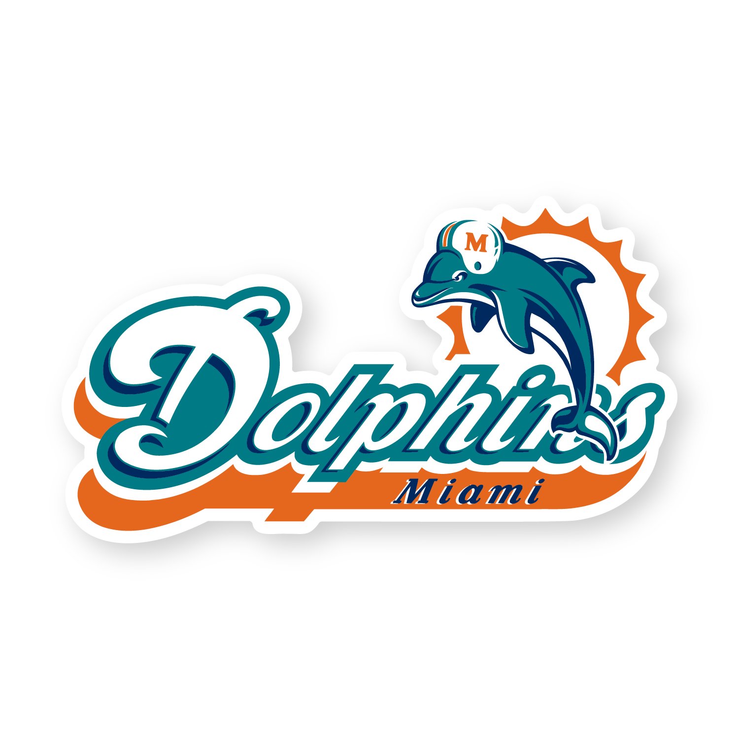 Miami Dolphins Retro Logo Sticker Die Cut Vinyl Decal Truck Window ...