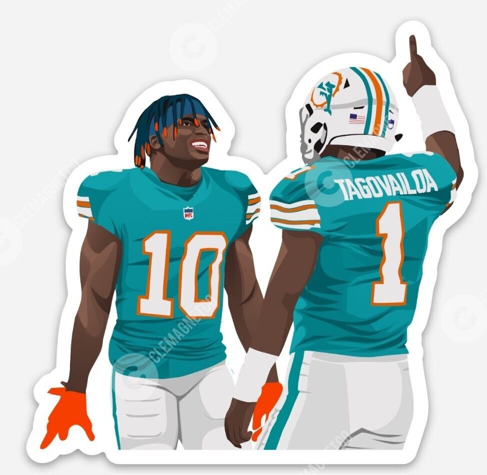 Miami Dolphins Tyreek HILL and Tua Tagovailoa MAGNET - NFL Miami ...