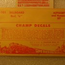Champ Decals HO L-103 BILLBOARD RED 1/8" ALPHABET & NUMBER SET, NEW, UNUSED
