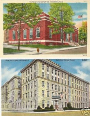 Lot of 2 Post Office - Middleboro, MA - Dallas, TX
