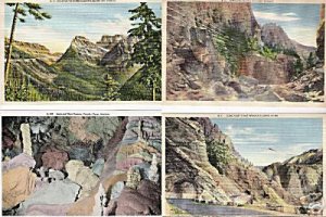 Lot of 4 GIANT Postcards Senic Views