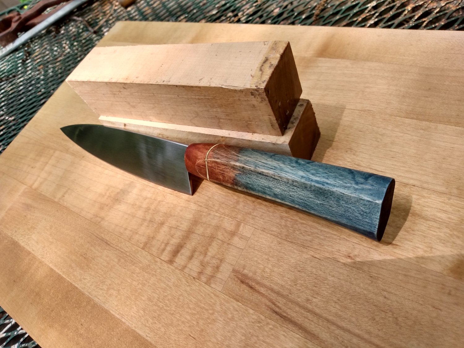 6" Utility Chef's Knife, 80CrV2 High Carbon Steel, Dyed Maple Handle