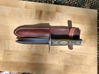 Flat Back 5.5" Dagger, High Carbon Steel, Camo Micarta Handle