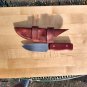 Handforged 4" Camping Knife, Custom Leather Sheath, High Carbon Steel.