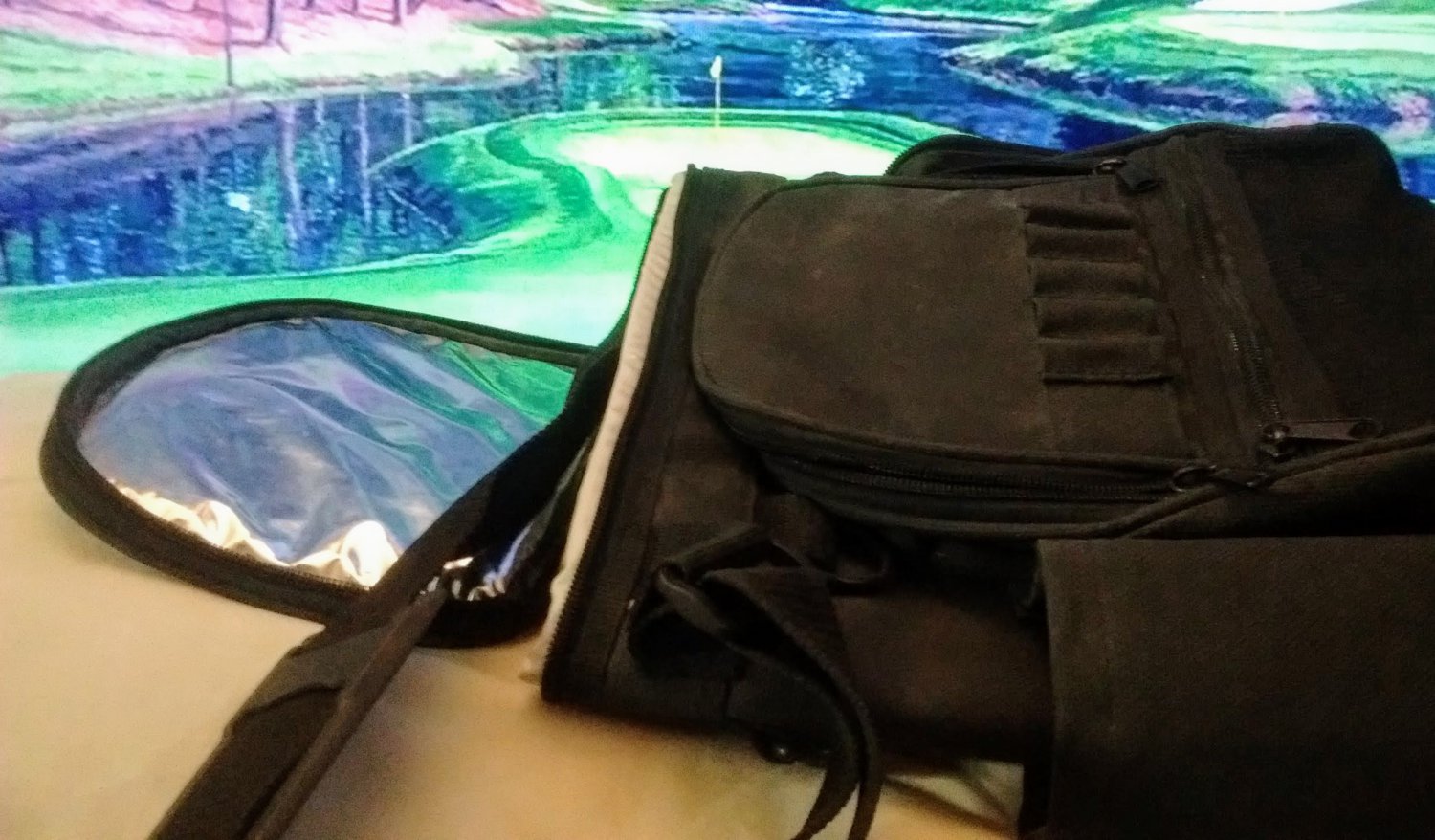 Golf Accessory Black Beverage Holder Beer Cooler Bag, Plenty of Storage Areas