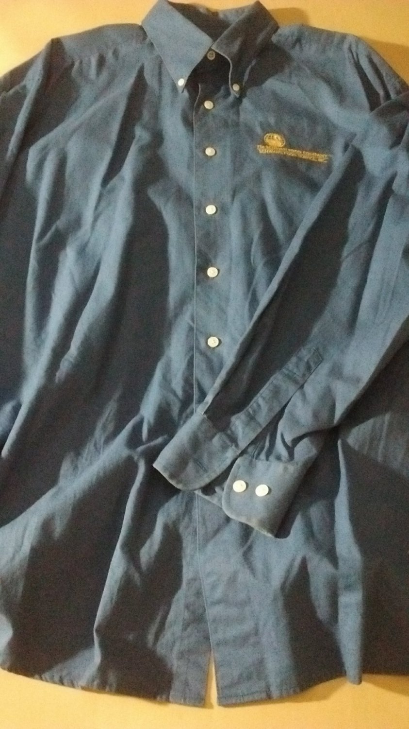 Ashworth Golf Long Sleeve Button Cotton Large Dress Shirt With Embroidered Schwan's Foods