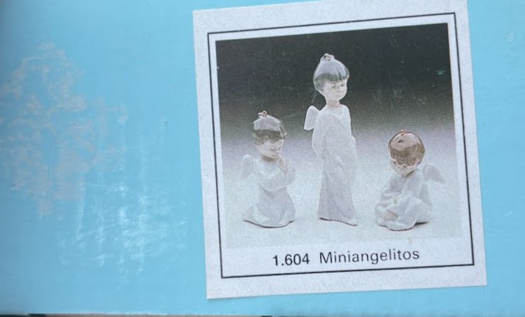 Lladro - Espana 1984 1.604 Miniangelitos Porcelain Angel Ornaments Made in Spain