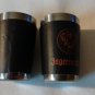 J&Atilde;�GERMEISTER Shot Glass Set of 2 Stainless with Orange Logo on Faux Black Wrap