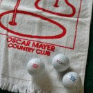 Kraft Food Brands Logo Titleist 3 Pack Vintage Golf Balls & Bonus Vintage Oscar Meyer Golf Towel