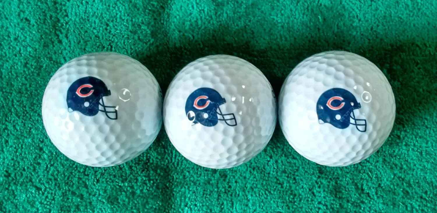 Chicago Bears Logo Wilson Official NFL 3 Pack Vintage Golf Balls