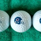 Chicago Bears Logo Wilson Official NFL 3 Pack Vintage Golf Balls