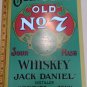 Jack Daniel Old No. 7 Sour Mash Whiskey Distiller Lynchburg Tenn. Vintage Metal Sign