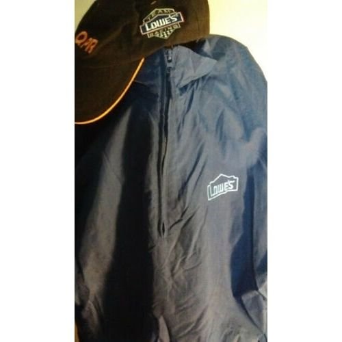 Lowe's Weatherproof Nylon 1/3 Zip Large Wind Jacket w/Bonus Lowe's Nascar Hat