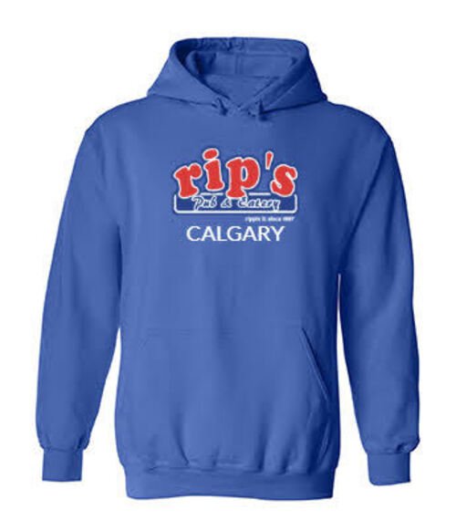 Rip's Pub & Eatery Carolina Blue Hoodie Calgary, 2XL Cotton Blend Premium