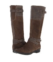 Clarks Whistle Woven Belted Knee-High Women's Biker Boots, Taupe, Size 6M Ladies