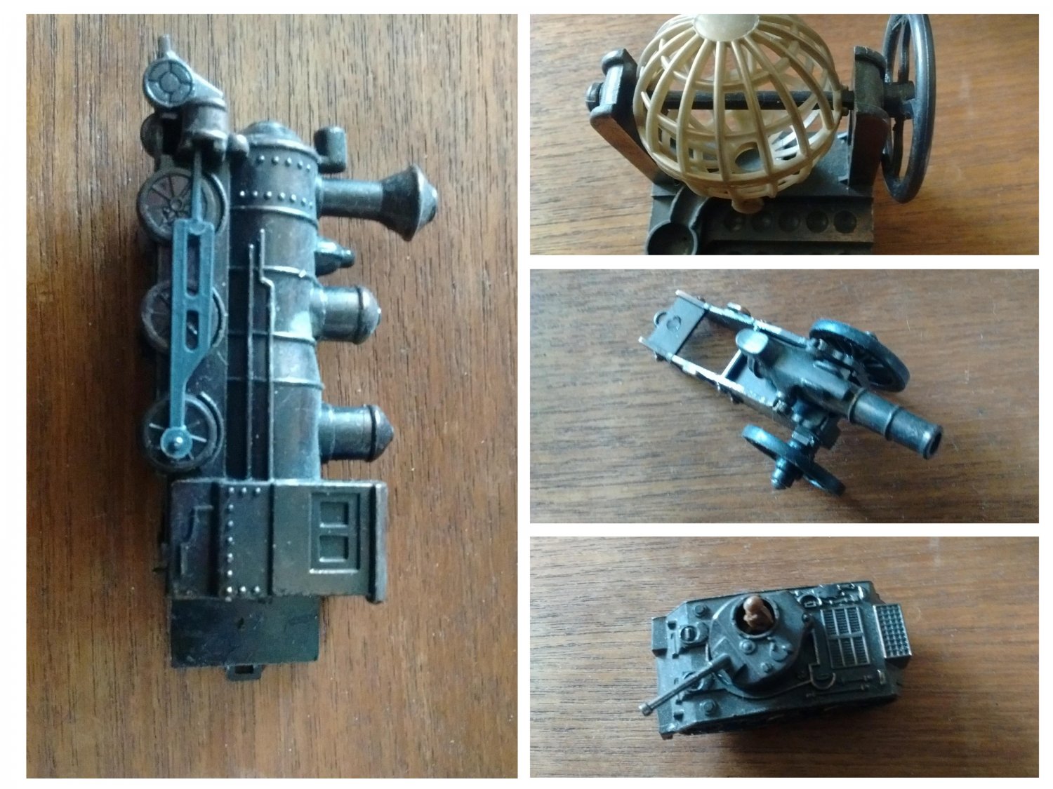 Vintage 1970's 4-piece Metal & Plastic Pencil Sharpener Miniatures Doll House Collectibles