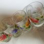 4 Pieces Floral Pattern Juice Glasses or Tumblers 4" H x 2 1/4" Diam OA4C09