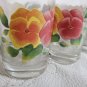 4 Pieces Floral Pattern Juice Glasses or Tumblers 4" H x 2 1/4" Diam OA4C09