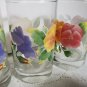 4 Pieces Floral Pattern Juice Glasses or Tumblers 4" H x 2 1/4" Diam OA4C09