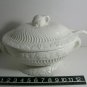 White Ceramic Tureen Lid Ladle Grape Pattern California Pottery? Grapevine
