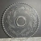 Vintage Etched Imperial Candlewick Platter Grape Vine Design Torte Plate OA4A14