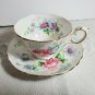 Floral Tea Cup & Saucer Crown Staffordshire England Fine Bone China OA4A08