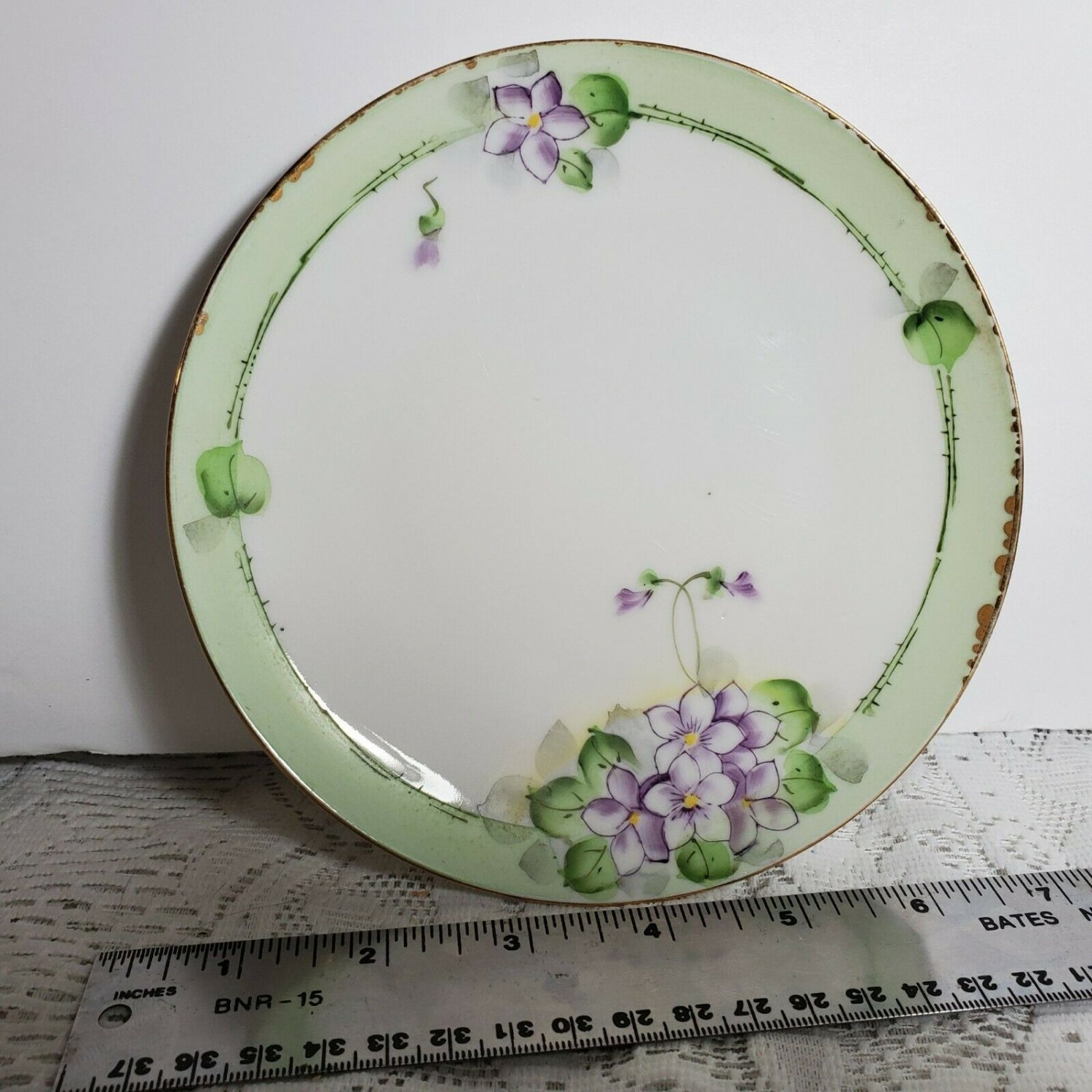 Vintage Meito Hand Painted Plate Made in Japan Gold Edges 6.5" OA4A15