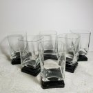 Set of 5 Vintage Square Federal Cordial Glasses Black Base Heavy 4" H OA3C10