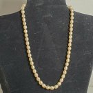 Freshwater Pearl 16" Choker Necklace Champagne Beige 6-9 mm Barrel Clasp US SHIP