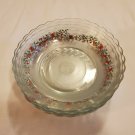 Vintage KIM Glass Soup Salad Bowls Frosted and Rose Applique Indonesia OC4B14