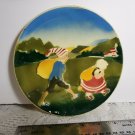 Antique Zsolnay Hungary Decorative Story Plate Boy Girl 7" Hansel Gretel? OA4A16