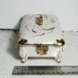Vintage Porcelain 4"x6" Wheat Trinket Box Majolica Style Japan 22K Gold OA4B09