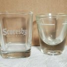 Shot Glasses Scoresby Square and Round Measured Line No Cracks or Chips OA2C11