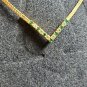 Vintage Avon Rhinestone & Emerald Green Stone Gold Vee Necklace ODJB01 02