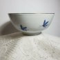 Cherry Blossom Bowl Blue Art w Gold Trim Petals China 6" Dia. Butterflies OA3C02