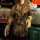 Spiegel Animal Print Ruffle Front Blouse Size 12 Top NWT in Package (OA5B05)