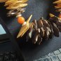 Incredible Vintage Colorful Wood Chip Necklace USA SHIPPER 28" Barrel ODJB01 19