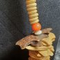 Incredible Vintage Colorful Wood Chip Necklace USA SHIPPER 28" Barrel ODJB01 19