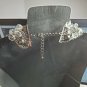 Vintage MultiStrand Chain Acrylic Necklace Clear & Blk USA SHIP 18-21" ODJB01 04