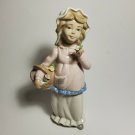 Torralba Spain Figurine Girl Standing Holding Flowers Porcelain 7 1/2" H OC4A05