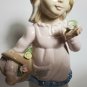 Torralba Spain Figurine Girl Standing Holding Flowers Porcelain 7 1/2" H OC4A05