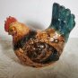 Ceramic Rooster Hen Pair Figurines 7.5" High Country Farm Decor Chips OA3B06