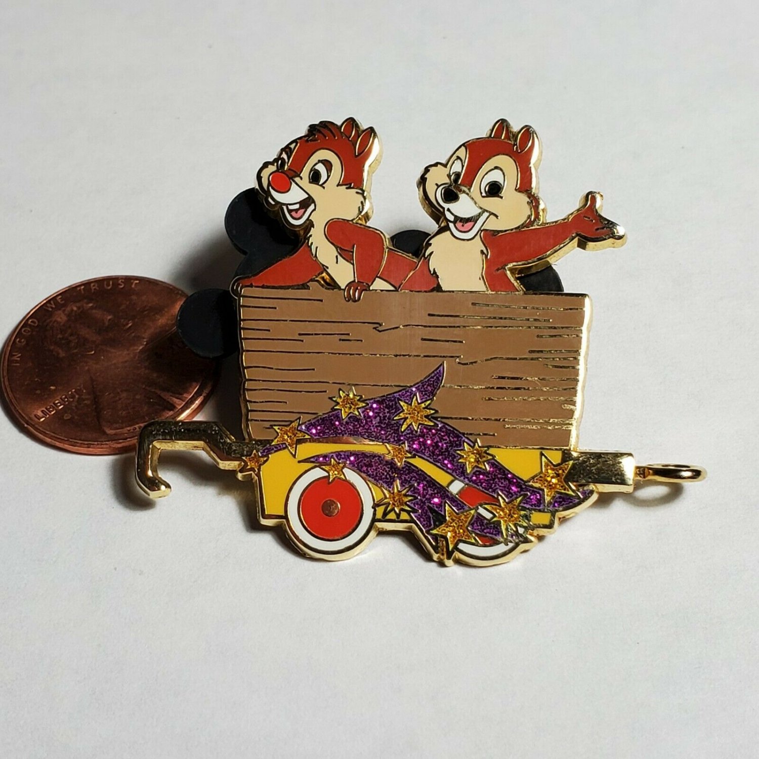 Chip & Dale (only) Character Train Disney Pin From Mystery Pin Set  PB02 027