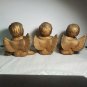 Trio Cute Ceramic Cherubs 6 1/2" Tall Bronze Color Table Top Decoration OA4B08