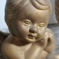 Trio Cute Ceramic Cherubs 6 1/2" Tall Bronze Color Table Top Decoration OA4B08